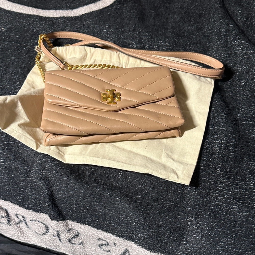 Tory Burch Tan Quilted Crossbody Bag
